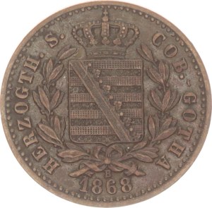 Ernst II., 1 pfennig, B,1868