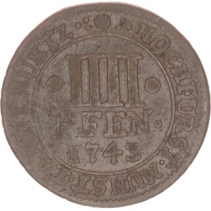Clemens August von Bayern, 4 pfennig,1743