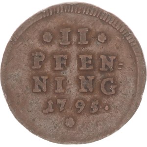 Karl Theodor, 2 pfennig,1795