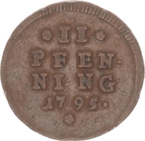 Karl Theodor, 2 pfennig,1795