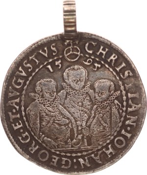 Christian II., Johann Georg I. und August, ½ taler, contemporary loop,1595