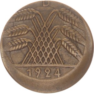 50 pfennig, D, strike error,1924