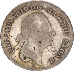 Karl Friedrich, 20 kreuzer, R!,1763