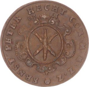 Ernst Peter Hecht Mzn. in Zellerfeld, rechenpfennig,1728