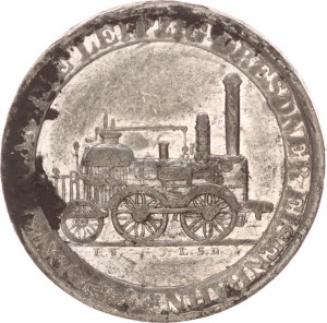 Tin medal, Eöffnung der Leipzig-Dresdner Eisenbachn, 26mm,1839
