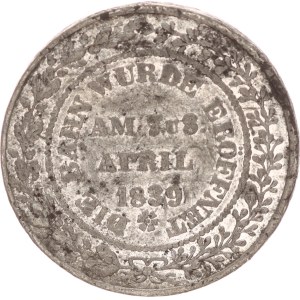 Tin medal, Eöffnung der Leipzig-Dresdner Eisenbachn, 26mm,1839