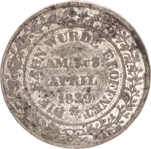 Tin medal, Eöffnung der Leipzig-Dresdner Eisenbachn, 26mm,1839