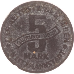 5 mark, Getto Litzmannstadt Quittung, Magnesium,1943