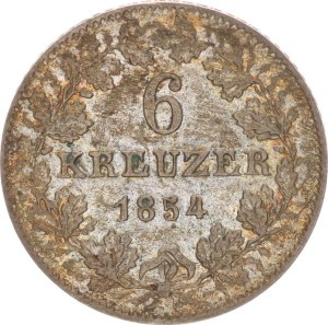 6 kreuzer,1854