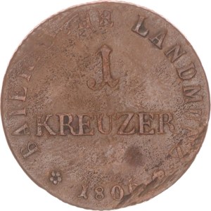 Maximilian I. Joseph, 1 kreuzer, Hall, for Tirol,1806