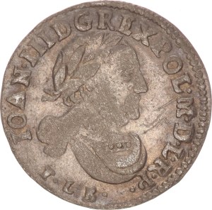 Johann III. Sobieski, 6 groschen, TLB, Bromberg, nice for the type!,1683