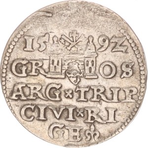 Sigismund III., 3 groschen, Riga,1592