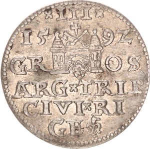 Sigismund III., 3 groschen, Riga,1592