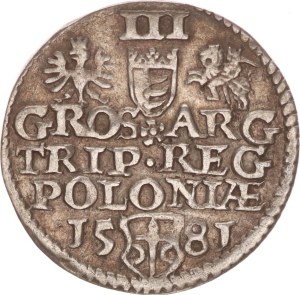 Stephan Bathory, 3 groschen, Olkusz,1581