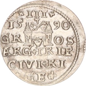 Sigismund III., 3 groschen, Riga, hairlines,1590