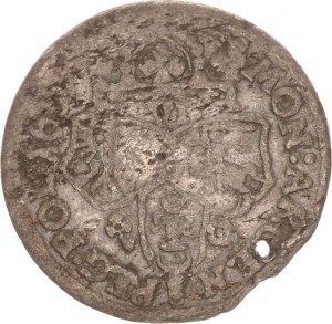Johann II. Casimir, 6 groschen, IT, Krakow, R!, holed,1657