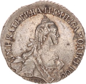 Catherine II., 20 kopek, flan error,1769