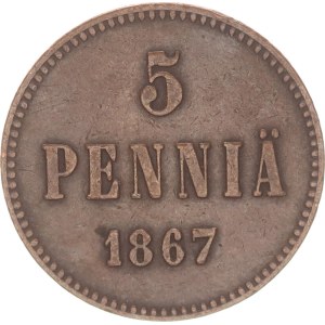 Alexander II., 5 pennia,1867