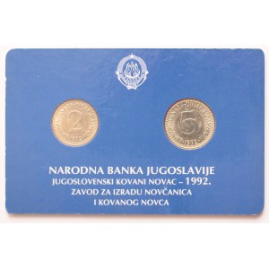 Yugoslavia set of 2-5 dinara 1992