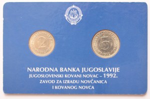Yugoslavia set of 2-5 dinara 1992