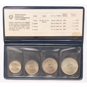 Yugoslavia FAO set of 1-2-5-10 dinara 1971, 1977