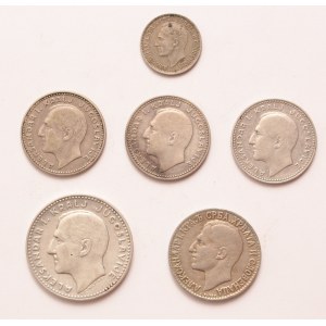 Yugoslavia lot of 6 pcs, Aleksandar I. 50 para, 2 dinara 1925, 10-20 dinara 1931 (incl. Paris mint)