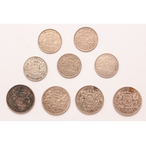 Lativa lot of 9 pcs, 1 lats, 2 lati 1924, 1925