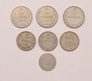 Russia lot of 7 pcs, USSR 10-15-20 kopeks 1922, 1923