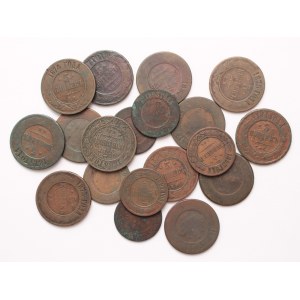 Russia lot of 19 pcs, Alexander II. Alexander III. 3-5 kopeks