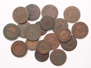 Russia lot of 19 pcs, Alexander II. Alexander III. 3-5 kopeks