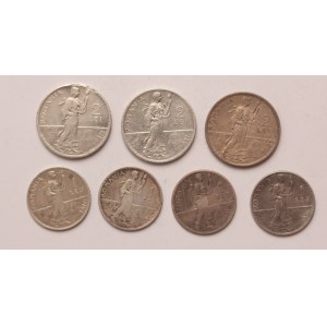 Romania lot of 7 pcs, Carol I. 1 leu, 2 lei 1910, 1911, 1912, 1914