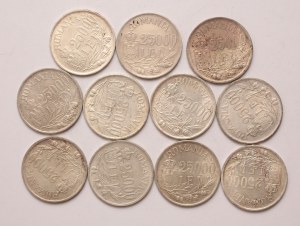 Romania lot of 11 pcs, Mihai I. 25000 lei 1946