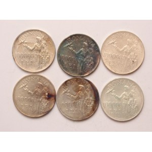 Romania lot of 6 pcs, Mihai I. 100000 lei 1946