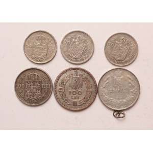 Romania lot of 6 pcs, Carol II. 50-100-250 lei 1932, 1937, 1938, 1940