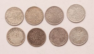 Romania lot of 8 pcs, Carol I. 50 bani 1910, 1911, 1912