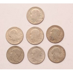 Poland lot of 7 pcs, 2 zlote 1934 (Queen Jadwiga)