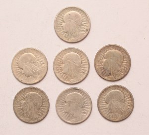 Poland lot of 7 pcs, 2 zlote 1934 (Queen Jadwiga)