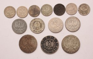 Poland lot of 14 pcs, 2 zlote, 5-10 zlotych 1932, 1933, 1934, 1935 (Queen Jadwiga, sailing ship)