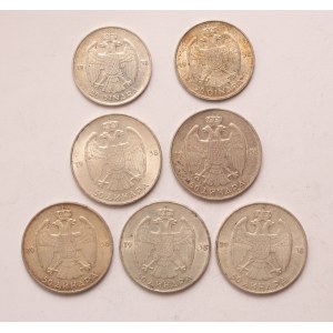 Yugoslavia lot of 7 pcs, Petar II. 20-50 dinara 1938