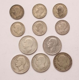 Bulgaria lot of 11 pcs, Boris III. 20-50 leva 1930, 1934