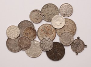 Serbia and Yugoslavia lot of 16 pcs Petar I. 50 para, 1 dinar 1904, 1912, 1915, 25 para 1920, Aleksandar I. 10 dinara 1931, Petar II. 20 dinara 1938