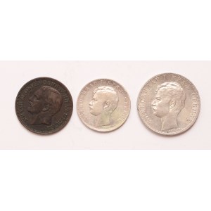 Serbia lot of 3 pcs, Milan IV. Obrenovic 5 para 1870, Aleksandar I. 1 dinar, 2 dinara 1897