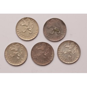 Czechoslovakia lot of 5 pcs, 50 korun 1944-1947