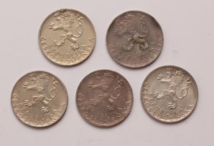 Czechoslovakia lot of 5 pcs, 50 korun 1944-1947