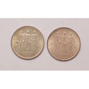 Czechoslovakia lot of 2 pcs, 20 korun 1934