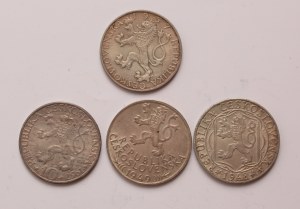 Czechoslovakia lot of 4 pcs, 10 korun 1948, 1949, 1957 (Charles University, Jihlava Mining Privileges, J. A. Komensky, Technical College)