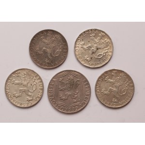 Czechoslovakia lot of 5 pcs, 50 korun 1945-1948, 100 korun 1918-1948