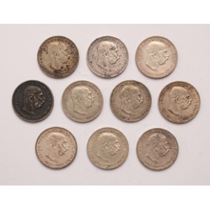 Austria lot of 10 pcs, Franz Joseph I. 2 kronen 1912, 1913