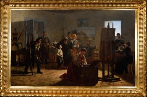 Antoni JEZIERSKI (1859-1939), In the artist's studio
