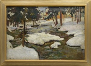 Stanislaw KAMOCKI (1875-1944), A stream in the forest